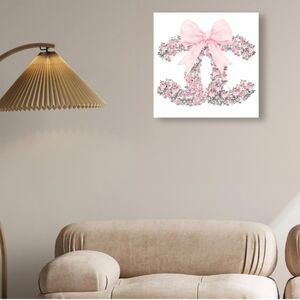 Design District Floral CC Pink Bow Fashion Canvas Art